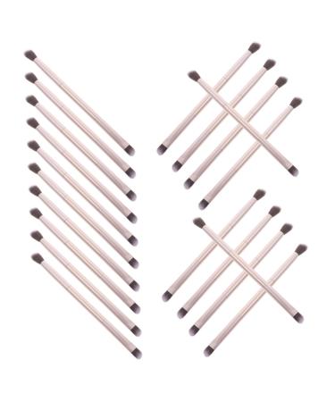 SKISUNO 20pcs Double Brush Makeup Brush Powder Applicator Cosmetics Brush Makeup Tool Golden Aluminum Tube