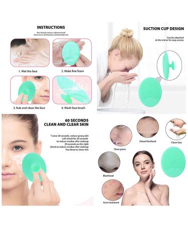 Lalacolorful Silicone Back Scrubber Exfoliating Shower Brush Set - Long Handle, Double-Sided, With Hook - Hair Scalp Massager & Facial Cleansing Brush - Yellow & Green - Buy Online on GoSupps.com