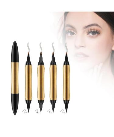 2 in 1 Magic Eyebrow Pencil Eyebrow Contouring Pen 2024 New 3D Waterproof Microblading Eyebrow Pencil Multifunction Double Head Microblading Eyebrow Pencil Waterproof Makeup Tools(Color:4 Color)