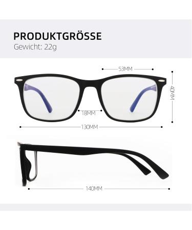 ZENOTTIC Anti-Blue Light Reading Glasses for Men | Rectangular Black Glasses with UV 400 Protection & Case | Perfect for PC TV & Gaming - Buy Online on GoSupps.com