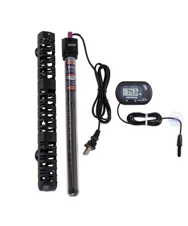 MQ Submersible Aquarium Heater Auto Thermostat, 200W/300W/500W Fish Tank Heater with LCD Digital Aquarium Thermometer, Shatter-Proof and Blast-Proof 300W for Fish Tank 35-60 Gallon