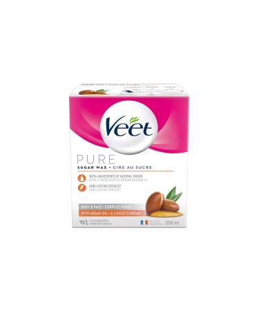 VEET Pure Sugar Wax Hair Removal Kit Argan Oil 250mL