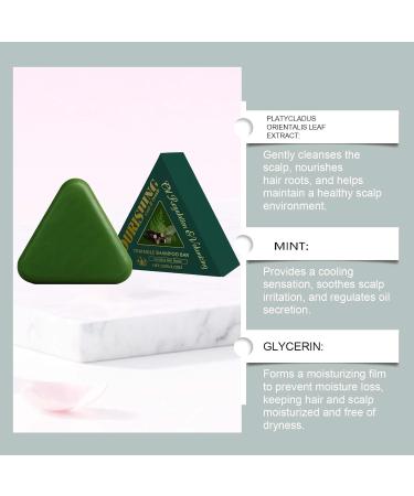 Xinran Shop Triangular soap cypress leaf green solid shampoo bar soap for hair care gives volume regulates sebum production strengthens hair controls sebum dandruff soothes strengthens 8 pieces - Buy Online on GoSupps.com