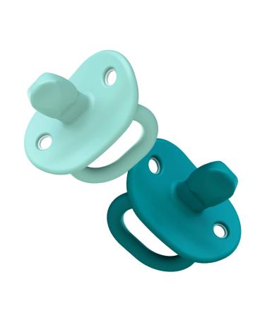 Boon JEWL Biometric Silicone Baby Pacifier - 3+ Months - Blue - Comfortable Silicone Orthodontic Baby Pacifiers with Soothing Gem Shaped Nipple - 2 Count - Buy Online on GoSupps.com