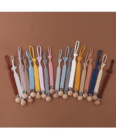 Luluspace Baby Pacifier Chain - Cotton Rope Strap with Wooden Clips | Stylish & Safe Pacifier Holders for Girls - Buy Online on GoSupps.com