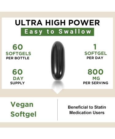 Liposomal CoQ10 800mg Ubiquinol Softgels - Max Absorption Coenzyme Q10 for Antioxidant Support Heart Health & Energy - Vegan 120 Softgels (Pack of 2 - Buy Online on GoSupps.com