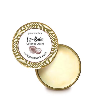 Puremetics Zero Waste Lip Balm Coconut Cream (10g) |100% vegan & plastic -free |Lip care |Without plastic |Reusable white sheet truck coconut - Buy Online on GoSupps.com