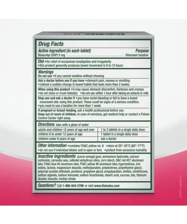 Dulcolax Laxative Tablets for Women 5 mg - 75 Tabs (3 Pack) | Gentle Constipation Relief - Buy Online on GoSupps.com