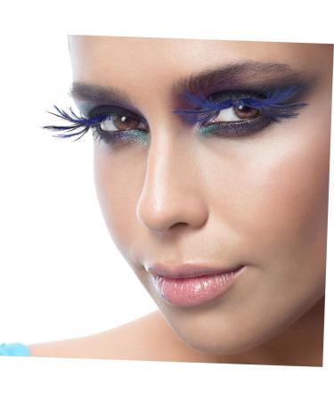 minkissy 1 Pair Stage Makeup Eyelash Party Eyelashes Cosplay Eyelashes Blue Eyelashes Halloween Lashes Fake Lashes Halloween Long Colored Lashes Women Eyelashes Blush Manual Miss - Buy Online on GoSupps.com