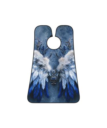 blue wings Print Beard Bib Apron Non-Stick Beard Men's Hair Catcher for Shaving Gifts for Men. One Size Black3