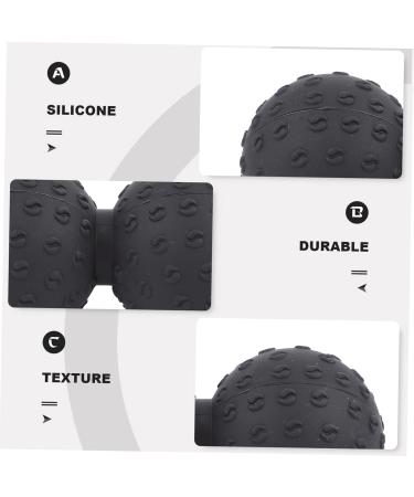Yoga Massage Ball - Fascia Roll Body Massage Device | Fitness Gym Peanut Roller for Deep Tissue & Muscle Recovery - 12x6.3cm Black - Buy Online on GoSupps.com