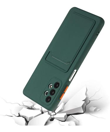 Buy Tivenfezk Nadoli Ultra Thin Silicone Case for Samsung Galaxy A73 5G | Shockproof Scratch-Resistant Wallet TPU Cover with Card Holder - Dark Green - Buy Online on GoSupps.com