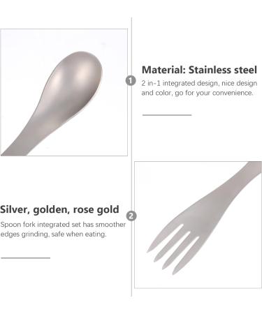 Veemoon Metal Forks 3pcs 2 1 Stainless Steel Spoon Fork Survival Backpacks School Stainless Steel Cutlery Light Cake - Buy Online on GoSupps.com