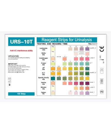 URS 10-in-1 Urine Test Strips - UTI & Ketosis Testing for pH, Protein, Kidney & Liver Function - 100 CT - Buy Online on GoSupps.com