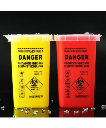 EXCEART Small Flip Top Sharps Disposal Container for Diabetic Needles - Yellow - Buy Online on GoSupps.com