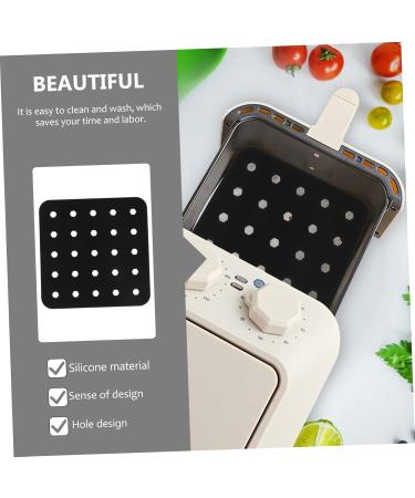 Alipis 1pc Air Fryer Pad Airfryer Air Fryers Round Baking Pan Reusable Kitchen Supply Placemat Food Grade 19X19X0.2cm Black - Buy Online on GoSupps.com