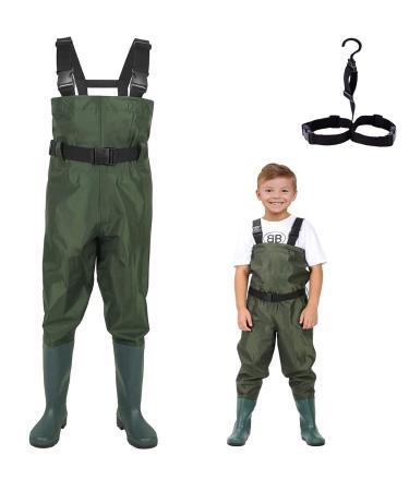 LANGXUN Chest Waders for Kids, Lightweight and Breathable PVC Fishing Waders for Toddler & Children, Waterproof Hutting Waders for Boys and Girls, Age 4/5 Little Kid
