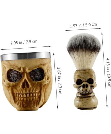 Villcase Men s Suit Stationery Box Set | Desk Organizer with Pen Holder Shaving Brush & Razor Holder - Portable Nylon Hairbrush & Skull Design - Buy Online on GoSupps.com
