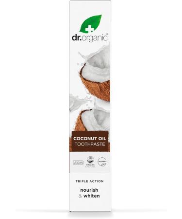 Dr. Organic Coconut Oil Whitening Toothpaste - 100ml | Natural Teeth Whitening & Fresh Breath | International Shipping Available - Buy Online on GoSupps.com