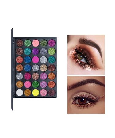 VERONNI Pro 35 Color Glitter Shimmer Eyeshadow Makeup Palette Pigment Stage Make Up Eye Shadow Plattet (35 Glitter)