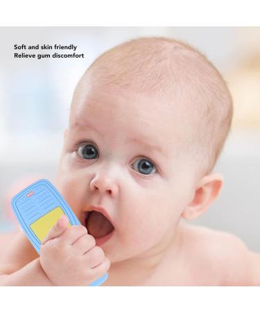 Infant Chew Toy Teething Toy Funny Mobile Phone Shaped for Nursery School for Home (Light Blue) - Buy Online on GoSupps.com