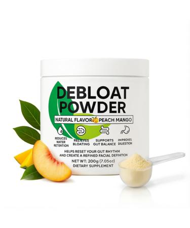 GROHESE Debloat Powder Novairhealth Daily Digestion & Debloating Support Gut Balance & Water Retention Relief for Men & Women Peach Mango Flavor 200g / 7.05oz