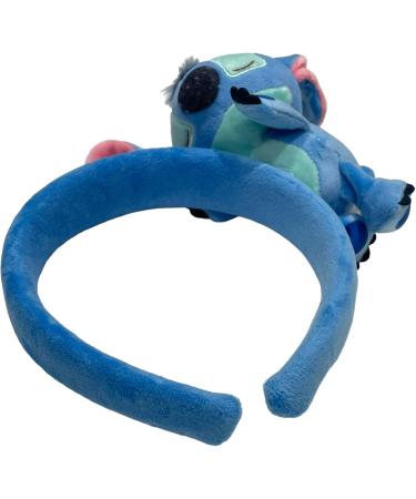 Stitch Minnie Mouse Disney Inspired Alice Headband With Plush Character Mascot Sleeping Hugging Woman Girls Head Band Light Blue 20cm - Buy Online on GoSupps.com