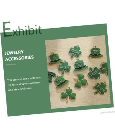 EXCEART Earrings 20 pcs Shamrock Ornament Novel Four- Shape Keychain Sequins Bead Alloy Making Home Green - Buy Online on GoSupps.com