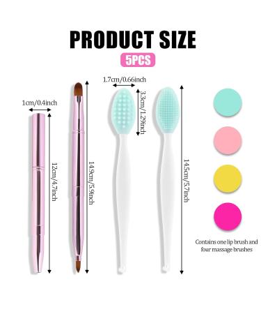 Retractable Lip Brush Set - Double-Ended Lipstick & Gloss Applicator Silicone Exfoliator Tool for Perfect Lip Makeup - Travel-Friendly - Buy Online on GoSupps.com