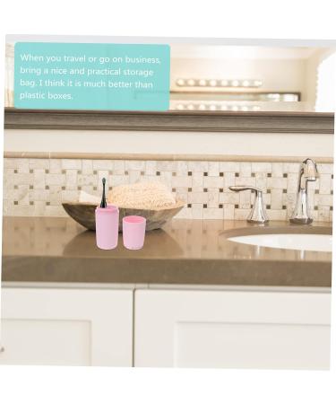 Magiclulu Multi-Purpose Toothbrush Storage Box & Travel Washing Cup - Pink | Outdoor Toothpaste Holder 20.5x6cm - Buy Online on GoSupps.com