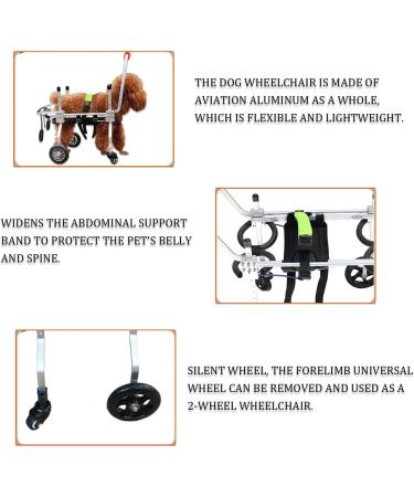 Dog Wheelchair Dog Wheelchair for Back Legs Adjustable 4 Wheel Pet Wheelchair with Handle for Small and Medium Sized Cats/Dogs Walk Tool Cart Portable XXXS - Buy Online on GoSupps.com