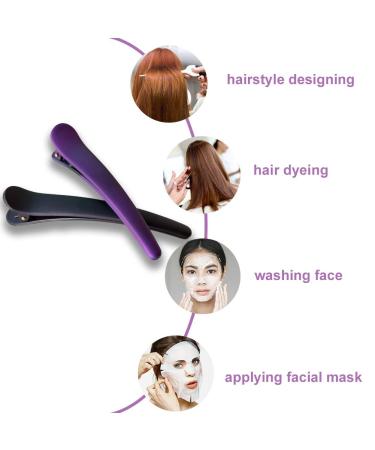 Pack of 12 Purple Plastic Hair Clips - Sectioning Combi Clips for Hairdressers | Durable & Stylish - Buy Online on GoSupps.com