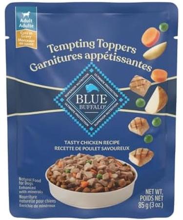Blue Buffalo Tempting Toppers Dog Wet Food Chicken 3oz Pouch (Case of 24) Pack of 24 Chicken