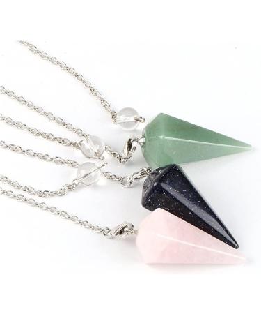 Amethyst Rough Stone 1pc Natural Gemstone Jewelry Divination Pendulum Crystal Opal Stone Amethyst Natural Rose Quartz Necklace Woman Gifts (Color : Rose Quartz) - Buy Online on GoSupps.com