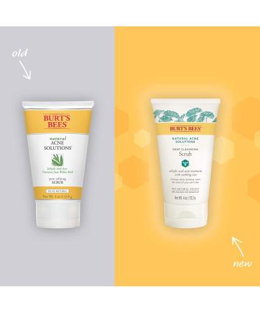 Burt's Bees Natural Acne Solutions Pore Refining Cleansing Scrub 4 Oz - Exfoliating Face Wash for Oily Skin - Buy Online on GoSupps.com