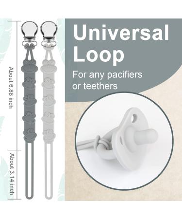 Buy Kowlone Silicone Frog Pacifier Clips for Girls - 2-Pack Gray | Perfect Baby Shower Gift - Buy Online on GoSupps.com