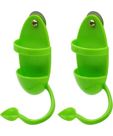 PAULOZYN 2PCS Bird Cuttlebone Stand Holder & Feeding Cup Rack | Birdcage Accessories with Perches | Ideal for Budgies, Parakeets, Cockatiels, Conures | Fruit/Vegetable Storage | Green - Buy Online on GoSupps.com