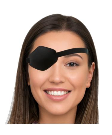 AMZVIO Eye Patches for Adults Left and Right Eye, Adjustable Adult Eyepatch for Lazy Eye or After Eye Surgery (Large) Black