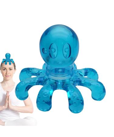 1/2 piece of octopus head massage device-hand massage device for the head portable scalp massager hair growth hair care relieves headache for body and hair-stressful tension blue