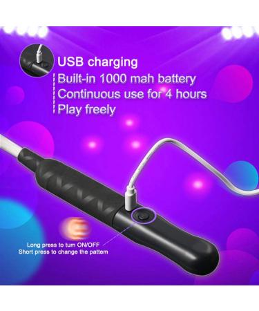 Blueple Rechargeable Fiber Optic Whip Dance | 7 Colors LED | 6ft Pixel & Sparkle Flow Emazing Light Whip - Buy Online on GoSupps.com