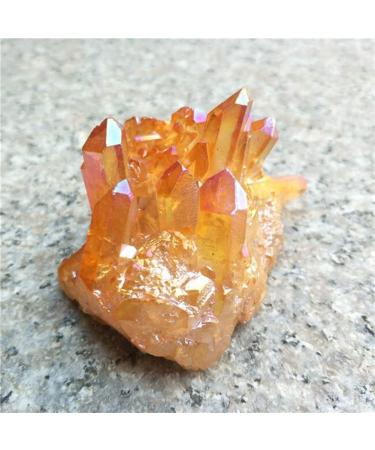 Room Decoration Natural Yellow Crystal Aura Quartz Stone Cluster Specimen 150g-550g Suitable for Home (Color : 210g-260g)