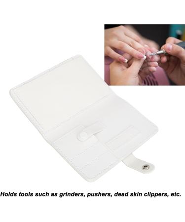 Nail Drill Bit Container Bag Portable Nail Drill Bit Organizer Bag with Zipper 37 Steel Pusher Slots (White) - Buy Online on GoSupps.com