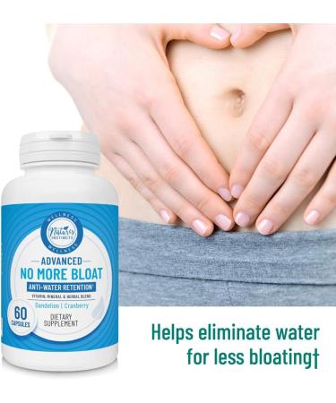 Natures Instincts No More Bloat Herbal Supplement - 60 Count | Water Retention Relief with Dandelion, Green Tea & Apple Cider Vinegar - Buy Online on GoSupps.com