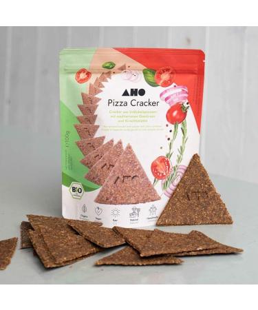 AHO Spelt Pizza Cracker from organic spelt | Raw spelt cracker from German organic farming | Superfood | 100% organic vegan raw | Plastic-free packaging (100 g) - Buy Online on GoSupps.com