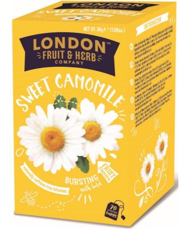  LONDON FRUIT & HERB COMPANY London Fruit | Naturally Caffeine-Free Chamomile Infusion | Chamomile Flower Tea in Filters - 20 Bags (30g) - Buy Online on GoSupps.com