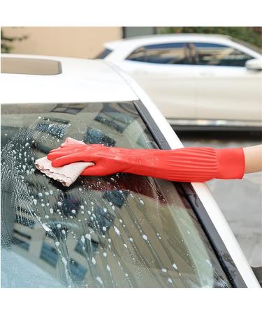 YIOIY Waterproof Kitchen Cleaning Gloves - Oil-Resistant Rubber Glove (Red, Medium) - Buy Online on GoSupps.com