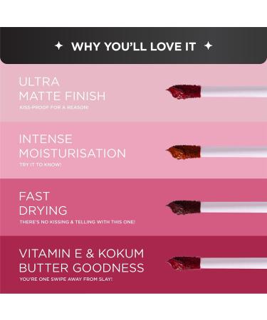 Love Earth Organic KissProof Liquid Lipstick 38ml 18 hours stay Transferproof Lipstick Long lasting Ultra Matte Finish Intense Hydration Waterproof Liquid Lipstick for Women Cherry - Buy Online on GoSupps.com