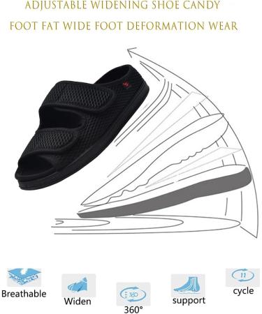 ALASON Diabetic Shoes - Women's/Men's Edema Sneakers, Adjustable, Lightweight Walking Shoes - Black - Size 6 Wide - Buy Online on GoSupps.com