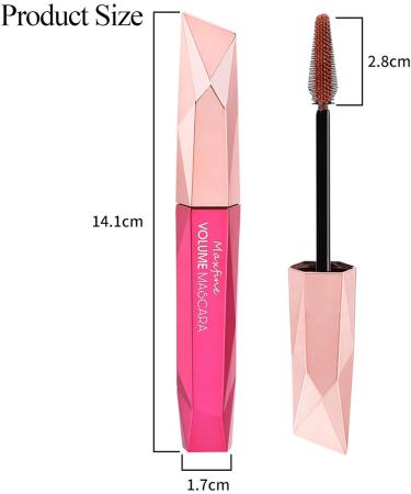 HISUNBEN Pink Mascara Water Resistant Long Lasting Voluminous Curly Extension Mascara Makeup for Christmas Halloween Parties Weddings - Buy Online on GoSupps.com