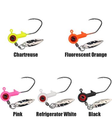 XFISHMAN Crappie Jigs Heads Kit 1/8 1/16 1/32oz - 50 Pack Panfish Fishing Jigs for Lead Head Jig Hook Lure - 1/16oz with Spinner - Buy Online on GoSupps.com